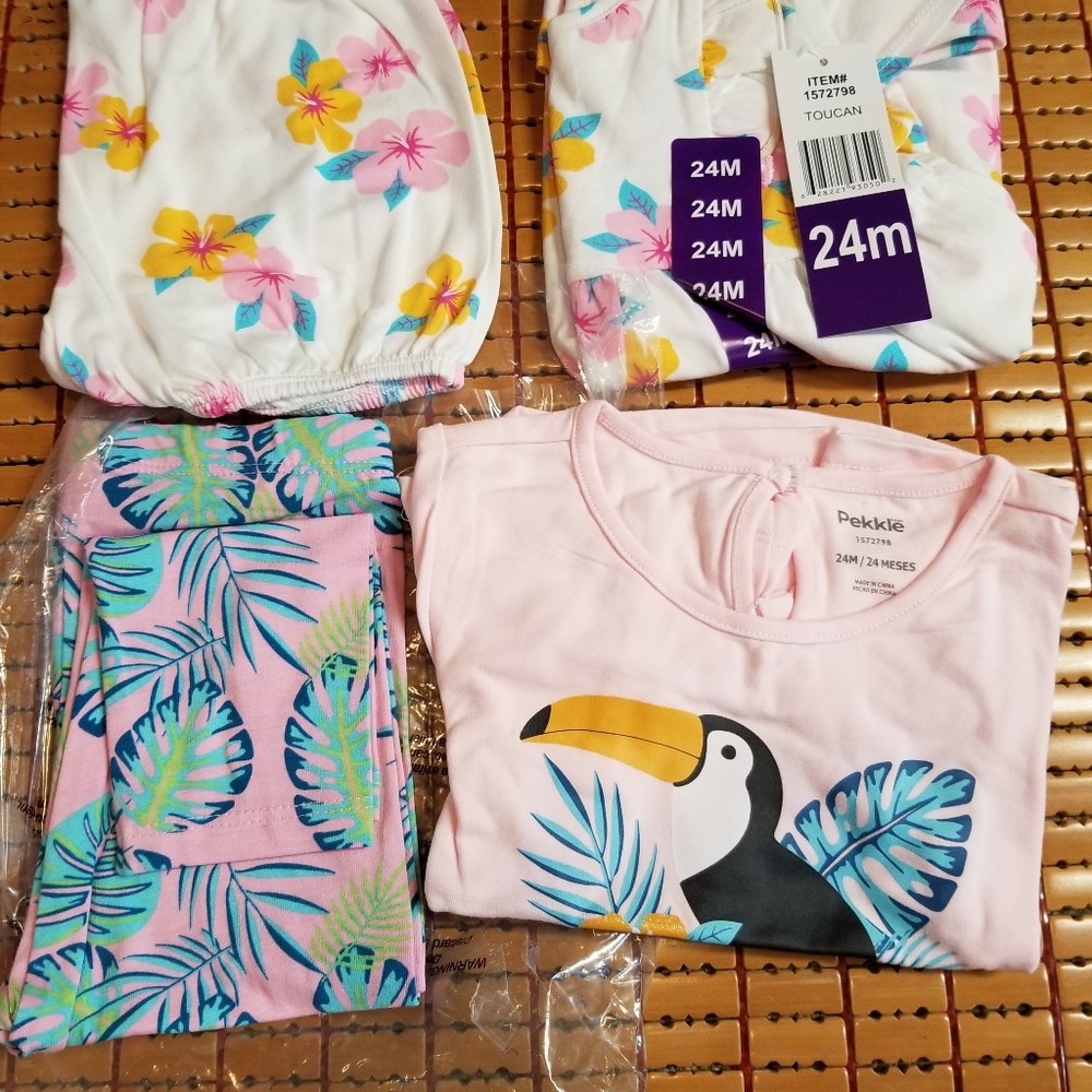 Peckkle 4 piece playwear set shorts dress pants clothes - Picture 5 of 6